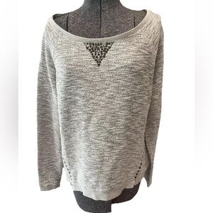 Lucky brand lucky lotus ladies size LG pullover crew neck relaxed fit cotton top